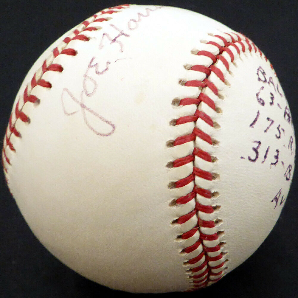 Joe Hauser Autographed AL Baseball A's HR RBI Batting AVG (BAS COA)