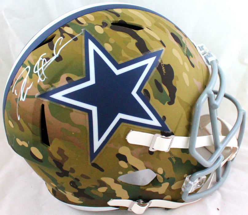 Deion Sanders Autographed Dallas Cowboys F/S Camo Speed Helmet-(BAS COA)