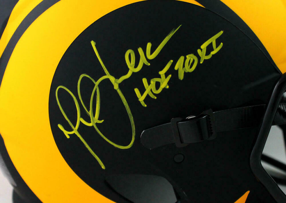Marshall Faulk Los Angeles Rams Signed F/S Eclipse Authentic Helmet w/HOF BAS COA (St. Louis)
