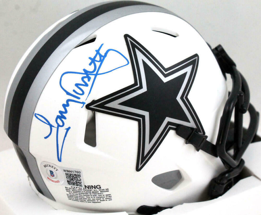 Tony Dorsett Autographed Dallas Cowboys Lunar Speed Mini Helmet- (BAS COA)