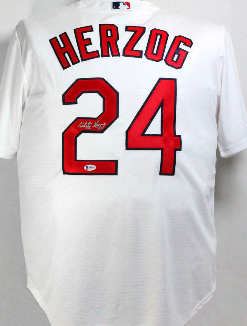 Whitey Herzog St. Louis Cardinals Signed White Majestic Jersey (BAS COA)