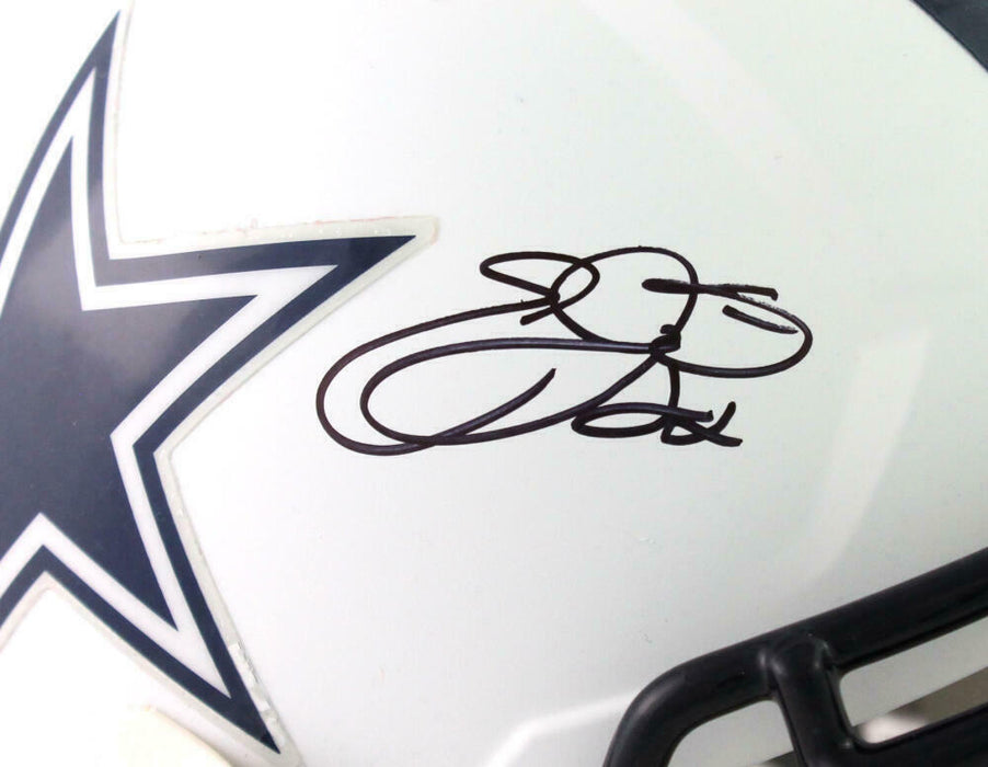 Emmitt Smith Dallas Cowboys Signed F/S Flat White Speed Helmet (BAS COA)
