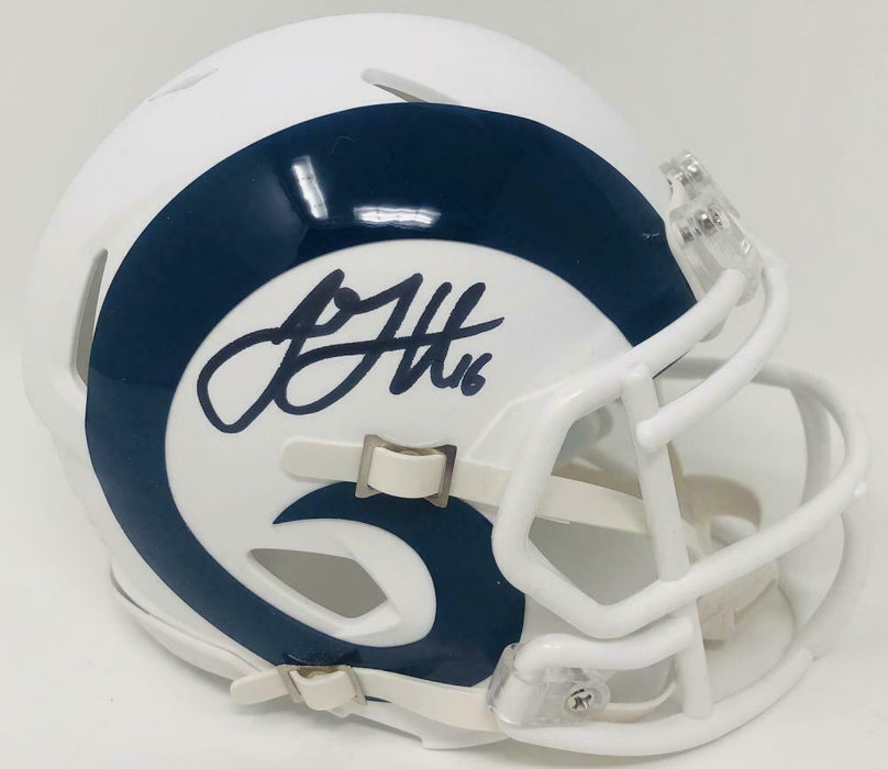 Jared Goff Los Angeles Rams Signed White Matte Mini Speed Helmet FAN COA (St. Louis)