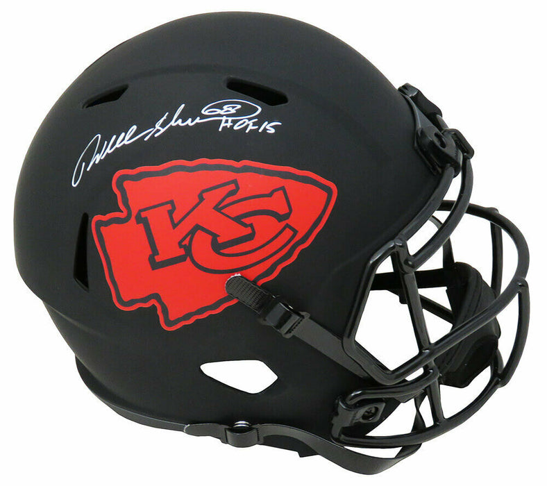 Will Shields Kansas City Chiefs Signed Chiefs Eclipse Riddell Full-sized Speed Replica Helmet with HOF'15 (SCHWARTZ)
