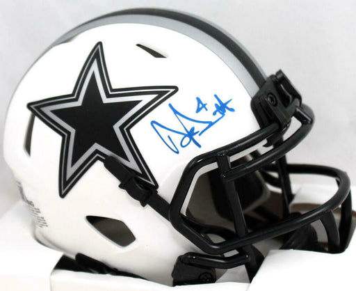 Dak Prescott Signed Dallas Cowboys Lunar Eclipse White Matte