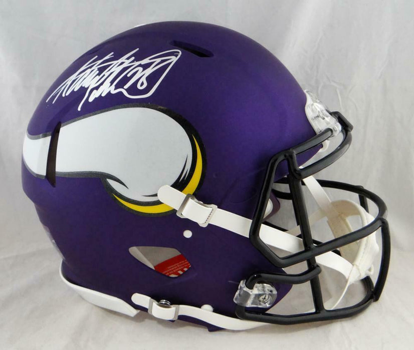 Adrian Peterson Minnesota Vikings Signed Vikings Full-sized Speed Authentic Helmet *Silver (BAS COA), , 
