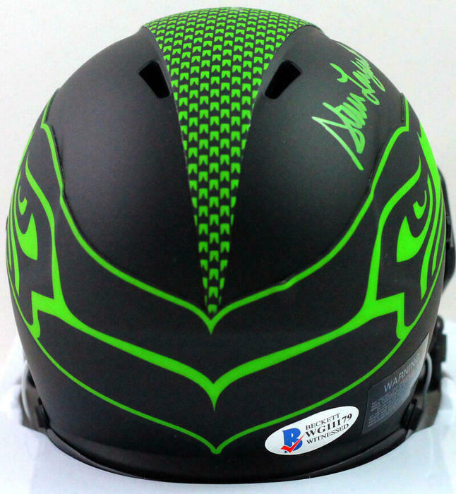 Steve Largent Seattle Seahawks Signed Seahawks Eclipse Mini Helmet with HOF *Green (BAS COA)