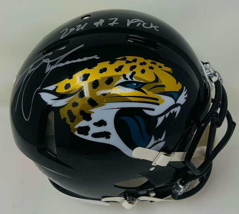 Trevor Lawrence Jacksonville Jaguars Signed "#1 Draft Pick" Authentic Helmet (FAN COA)