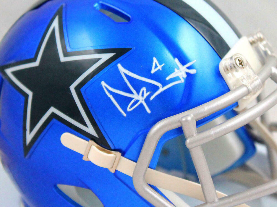 Dak Prescott Autographed Dallas Cowboys Flash Speed Mini Helmet-(BAS COA)