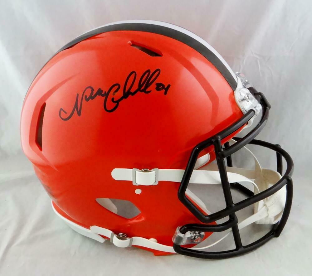 Nick Chubb Signed Cleveland Browns Lunar Eclipse Authentic Helmet Beckett  Coa