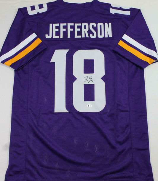 Justin Jefferson Minnesota Vikings Autographed Purple Pro Style Jersey - (BAS COA)