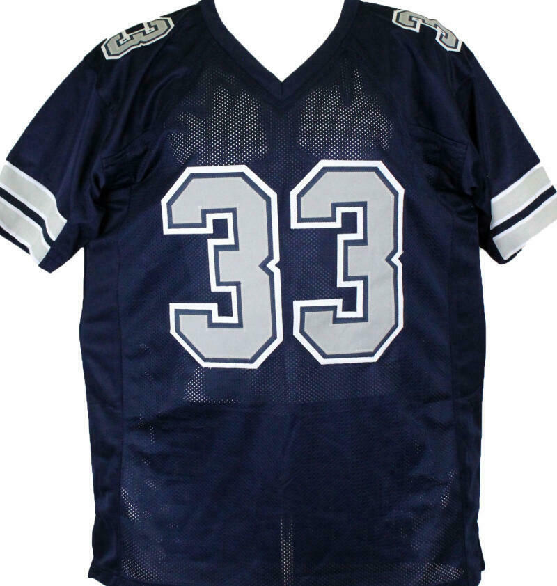 Tony Dorsett Autographed Blue Pro Style Dallas Cowboys Jersey w/5 Stats- BAS COA