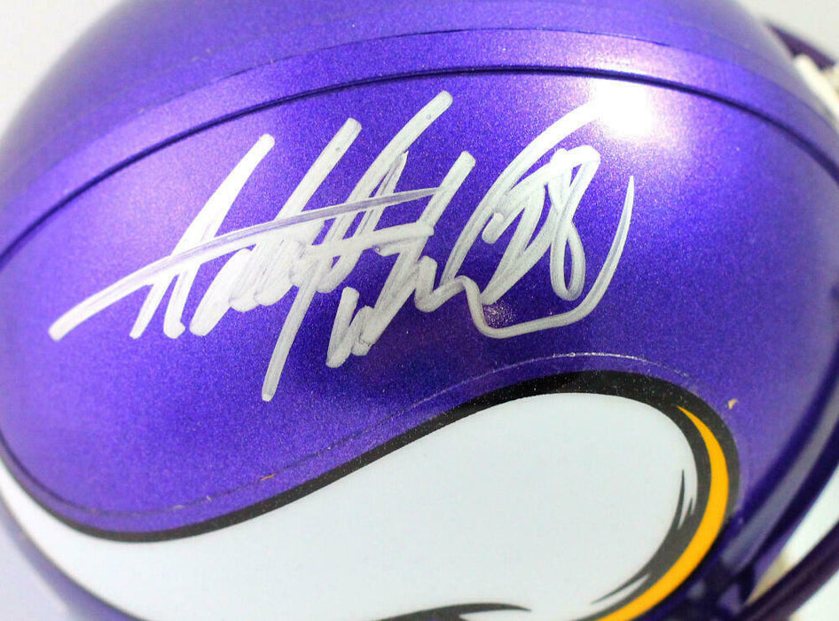 Adrian Peterson Minnesota Vikings Autographed Minnesota Vikings 06-12 TB Mini Helmet-(BAS COA), , 