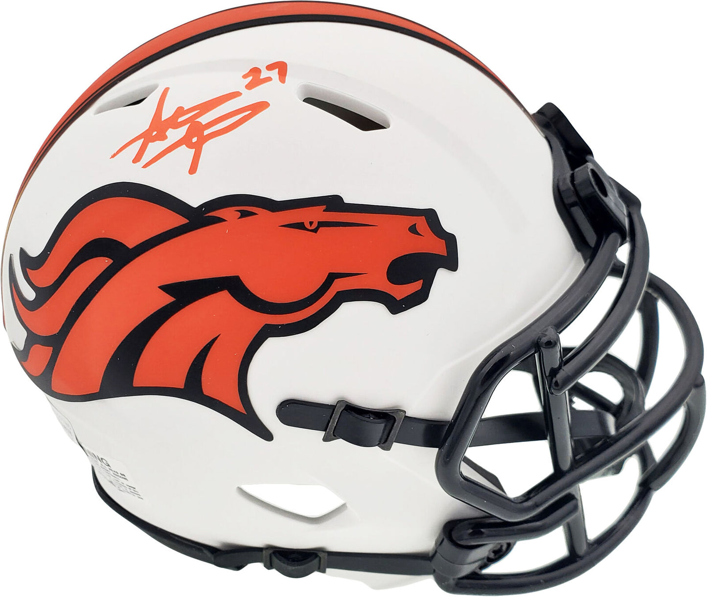STEVE ATWATER AUTO DENVAR BRONCOS LUNAR ECLIPSE WHITE MINI HELMET BAS COA