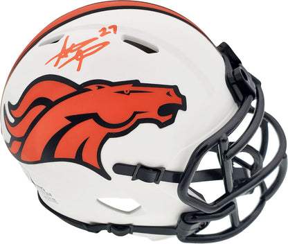 STEVE ATWATER AUTO DENVAR BRONCOS LUNAR ECLIPSE WHITE MINI HELMET BAS COA