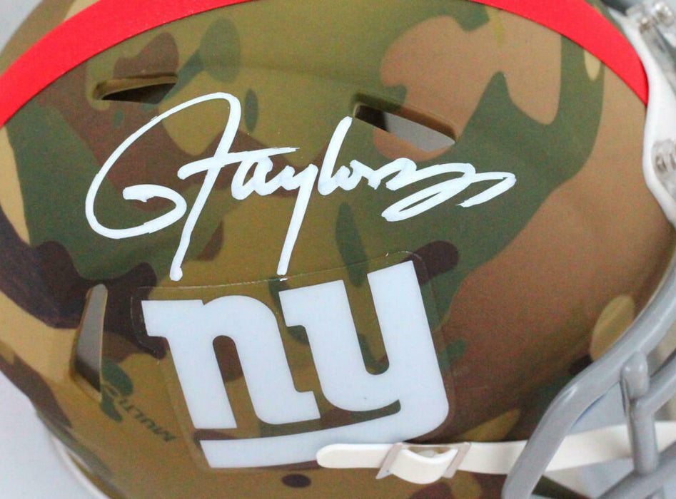 Lawrence Taylor New York Giants Signed NY Giants Camouflage Mini Helmet *White (BAS COA)