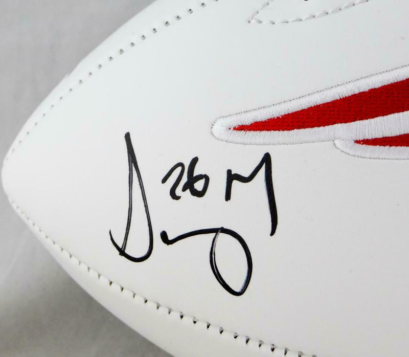 Sony Michel Signed New England Patriots Logo Football w/ SB Champs- (BAS COA)