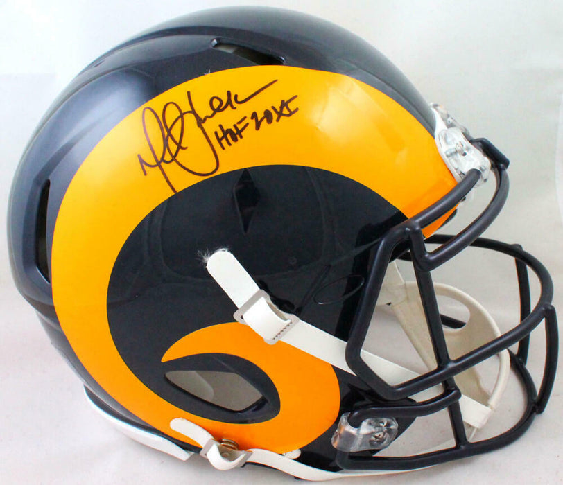 Marshall Faulk St. Louis Rams Signed 81-99 Speed FS Authentic Helmet w/HOF BAS COA (Los Angeles)