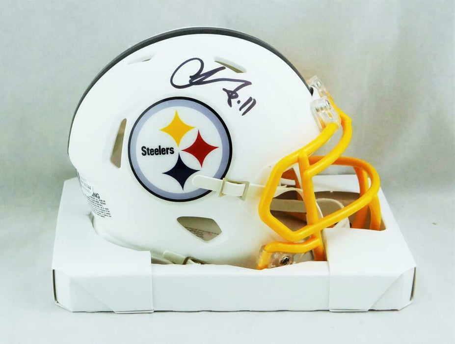 Chase Claypool Pittsburgh Steelers Signed Pittsburgh Steelers Flat White Mini Helmet (BAS COA)