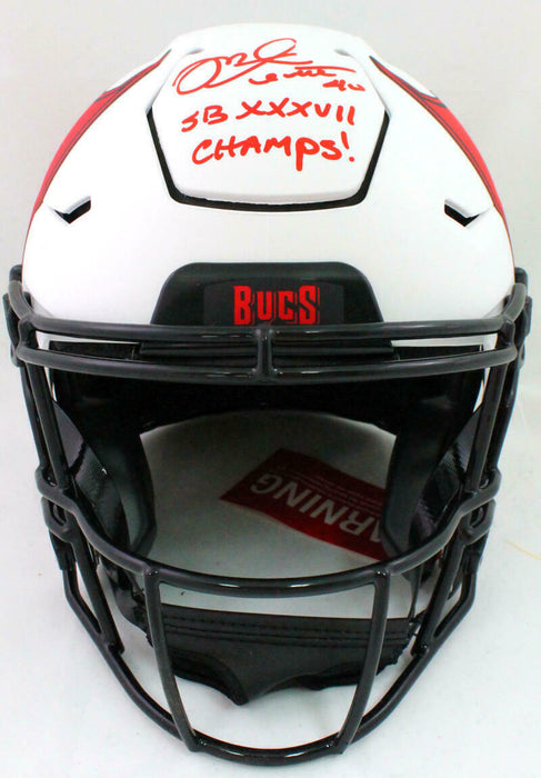 Mike Alstott Tampa Bay Buccaneers Signed Buccaneers SpeedFlex Lunar Full-sized Helmet SB *Red (BAS COA)