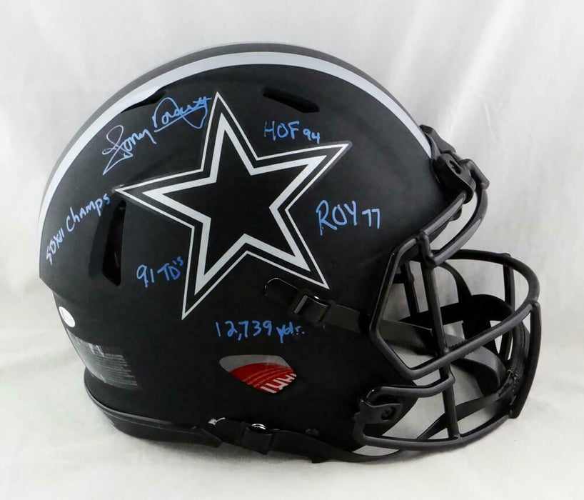 Tony Dorsett Signed Dallas Cowboys F/S Eclipse Speed Authentic Helmet w/5 I(BAS COA)