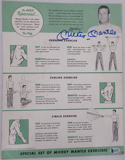 Mickey Mantle New York Yankees Autographed Ad Photo Yankees Dual Signed Graded 10 F06707 (BAS COA)