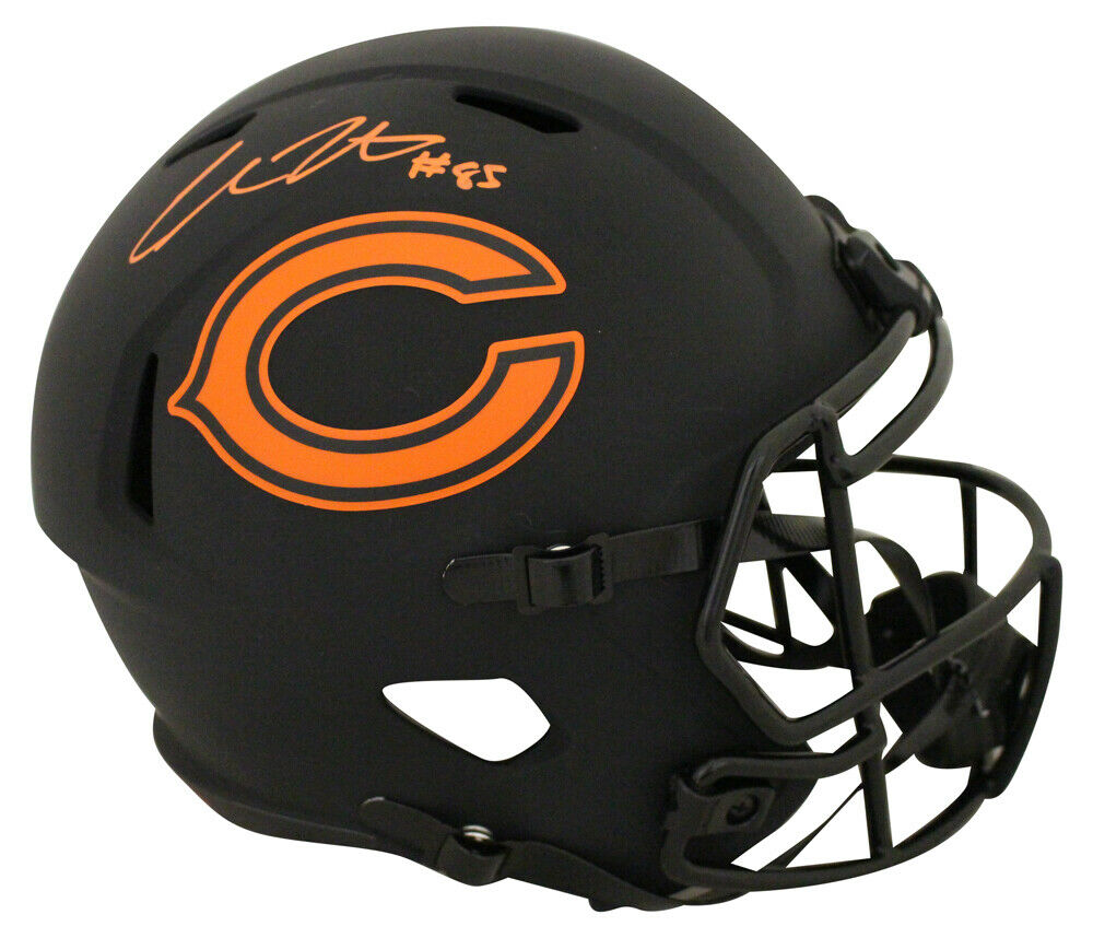 Cole Kmet Chicago Bears Signed F/S Eclipse Helmet (BAS COA)