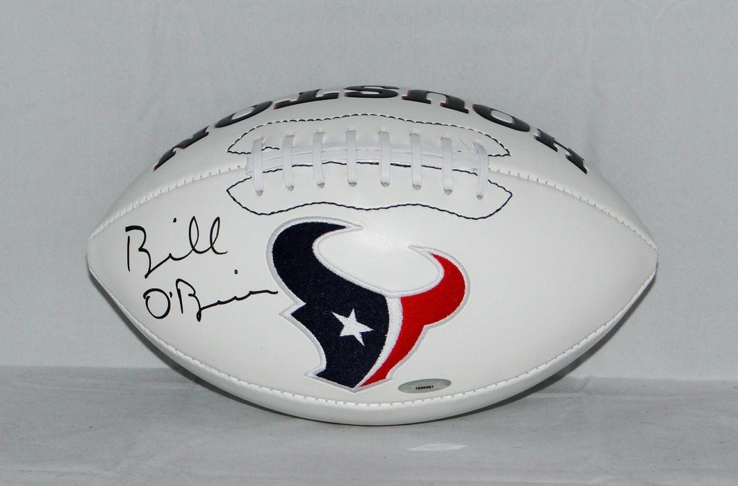 Bill O'Brien Houston Texans Signed Logo Football (TRI COA)