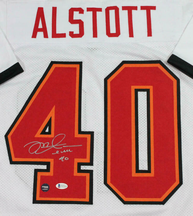 Mike Alstott Tampa Bay Buccaneers Signed White Pro Style Jersey (BAS COA)
