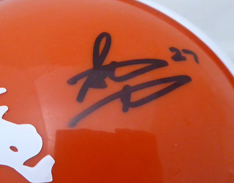 STEVE ATWATER DENVER BRONCOS AUTOGRAPHED BRONCOS THROWBACK ORANGE MINI HELMET 178096 (BAS COA)