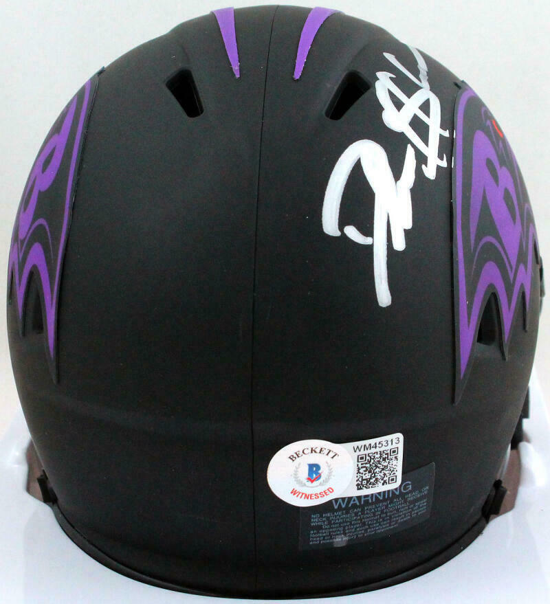 Deion Sanders Baltimore Ravens Signed Eclipse Mini Helmet (BAS COA)