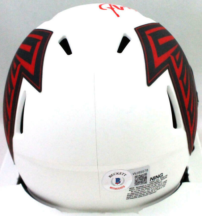 Deion Sanders Atlanta Falcons Signed Lunar Mini Helmet (BAS COA)