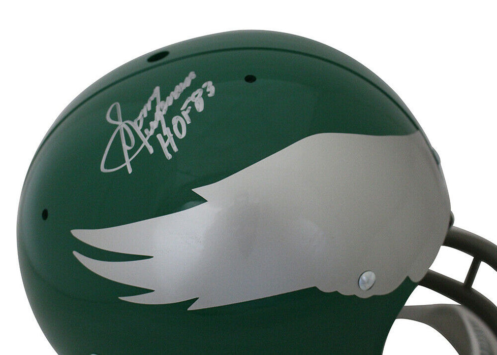 Sonny Jurgensen Philadelphia Eagles Signed Philadelphia Eagles TK Helmet with HOF 24928 (JSA COA)