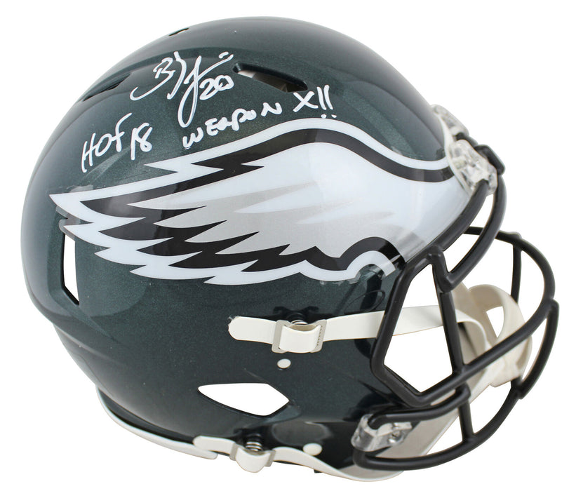 Brian Dawkins Philadelphia Eagles Signed Full-sized Speed Proline Helmet with "HOF 18, Weapon X!" (JSA COA)