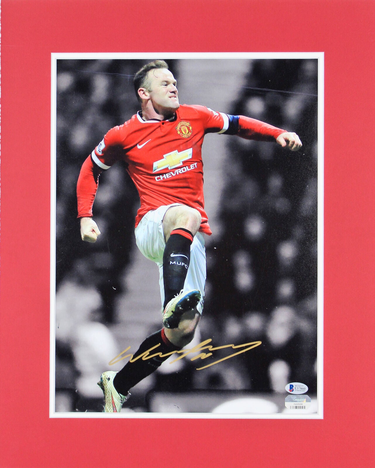 Wayne Rooney Manchester United Signed 11x14 Matted Photo #E37860 (BAS COA)
