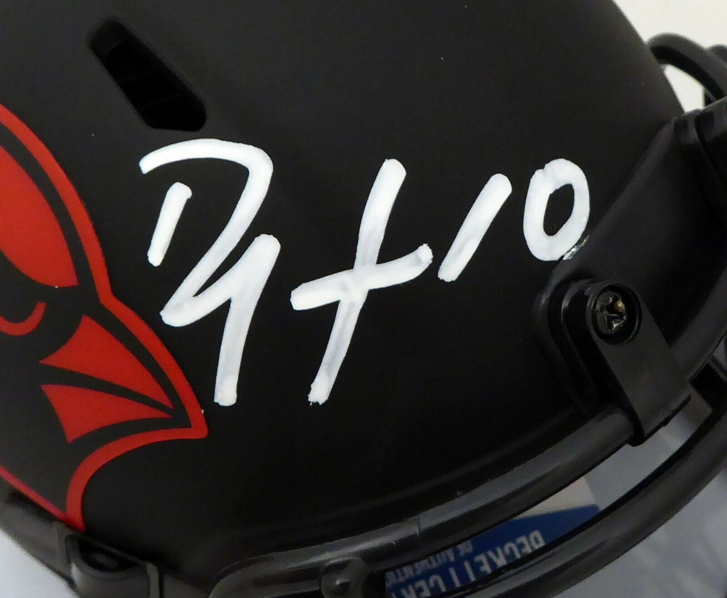 DEANDRE HOPKINS ARIZONA CARDINALS SIGNED ECLIPSE BLACK MINI HELMET (BAS COA)