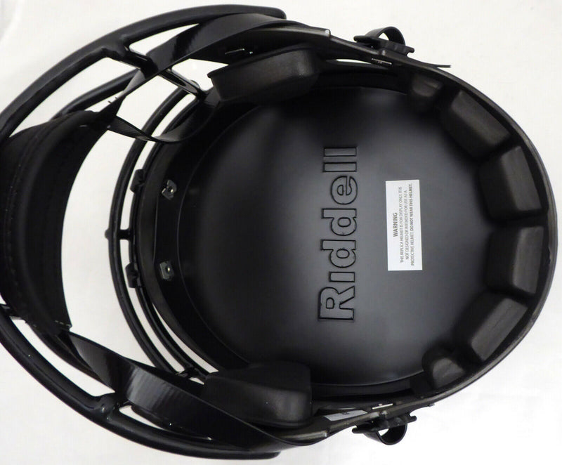 BARRY SANDERS DETROIT LIONS AUTOGRAPHED LIONS BLACK ECLIPSE FULL SIZE HELMET 177666 (BAS COA)