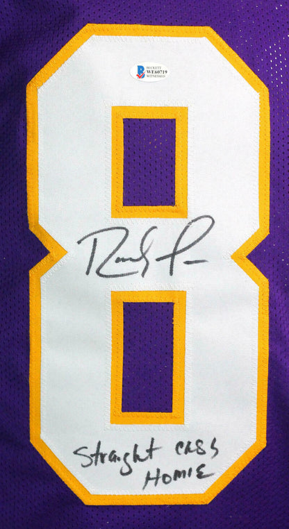 Randy Moss Minnesota Vikings Autographed Purple Pro Style Jersey (BAS COA)