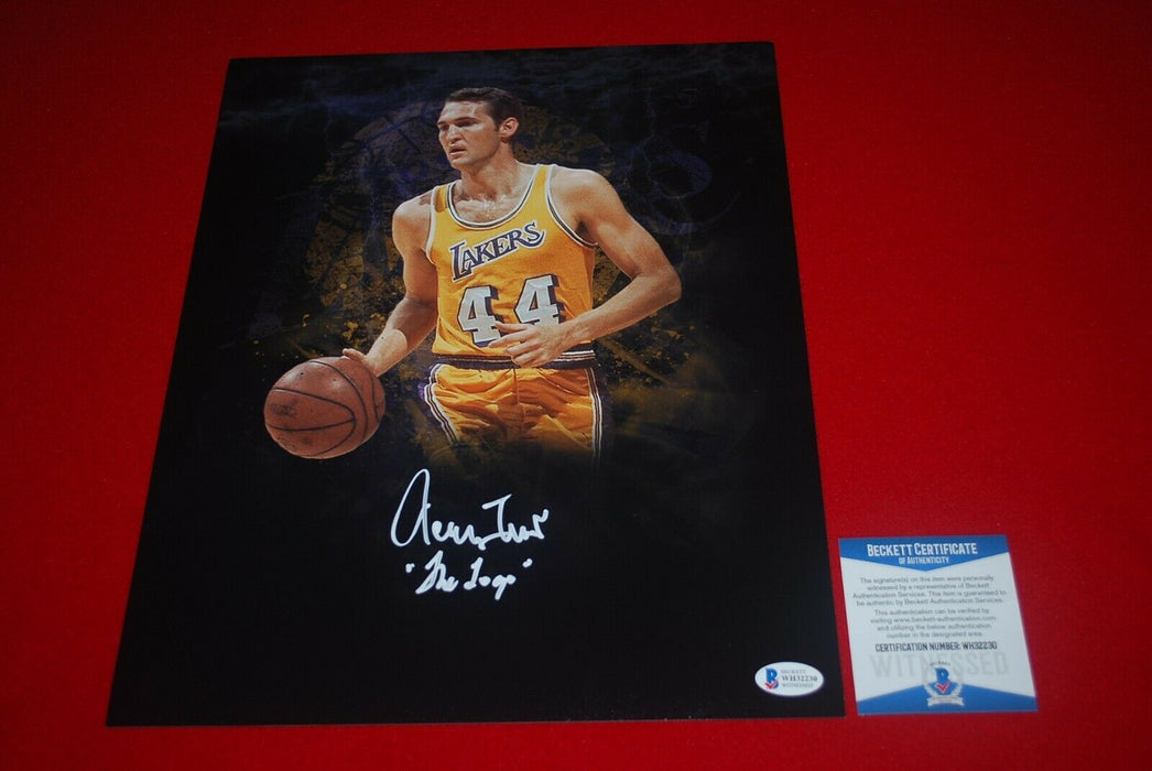 JERRY WEST Los Angeles Lakers signed 11X14 photo The Logo 4 (BAS COA)