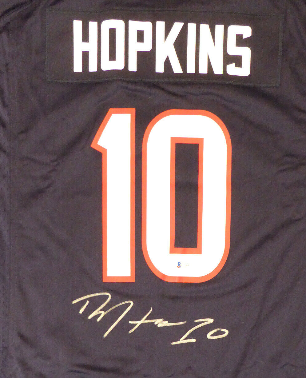 DEANDRE HOPKINS HOUSTON TEXANS AUTOGRAPHED BLUE NIKE JERSEY SIZE XL 129161 (BAS COA)