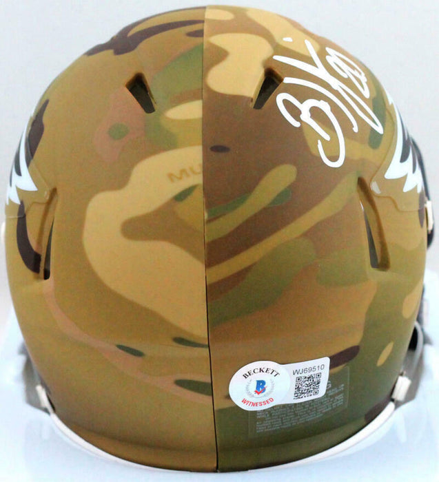 Brian Dawkins Philadelphia Eagles Signed Eagles Camouflage Speed Mini Helmet *White (BAS COA)