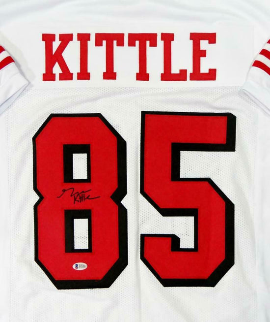 George Kittle San Francisco 49ers Signed White Color Rush Pro Style Je —  Ultimate Autographs