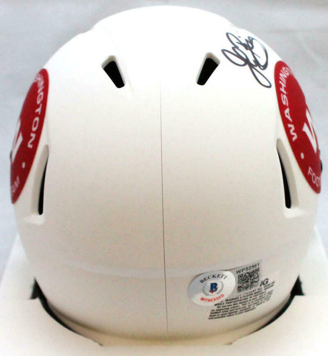 John Riggins Washington Redskins Signed Washington Redskins Lunar Speed Mini Helmet *Black (BAS COA)
