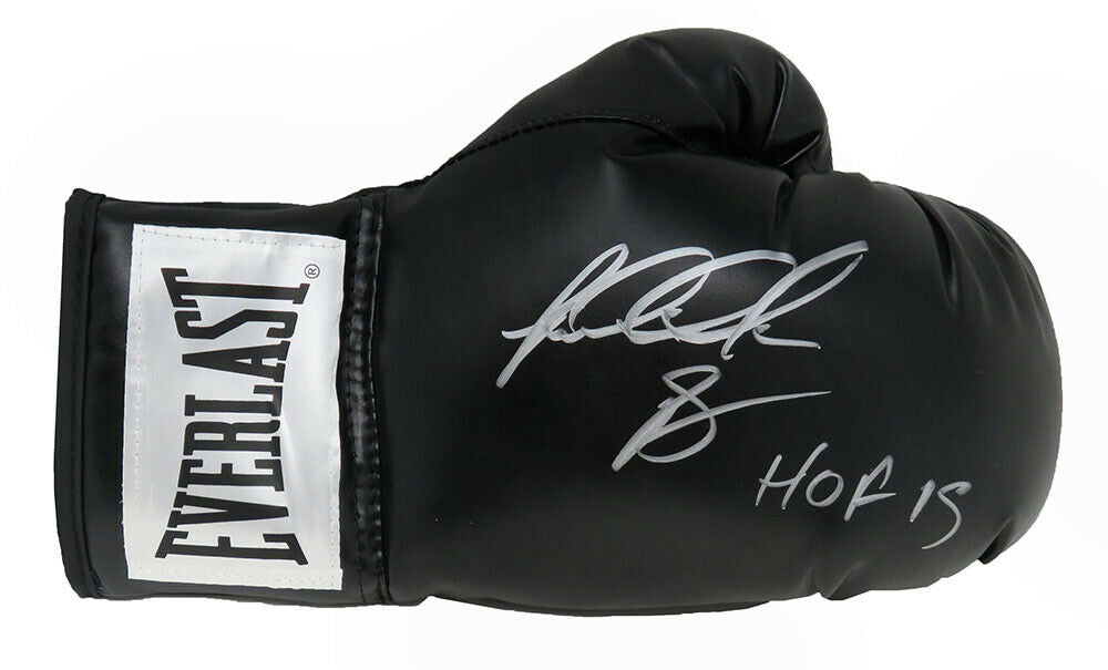 Riddick Bowe Signed Everlast Black Boxing Glove w/HOF 2015 (SS COA)