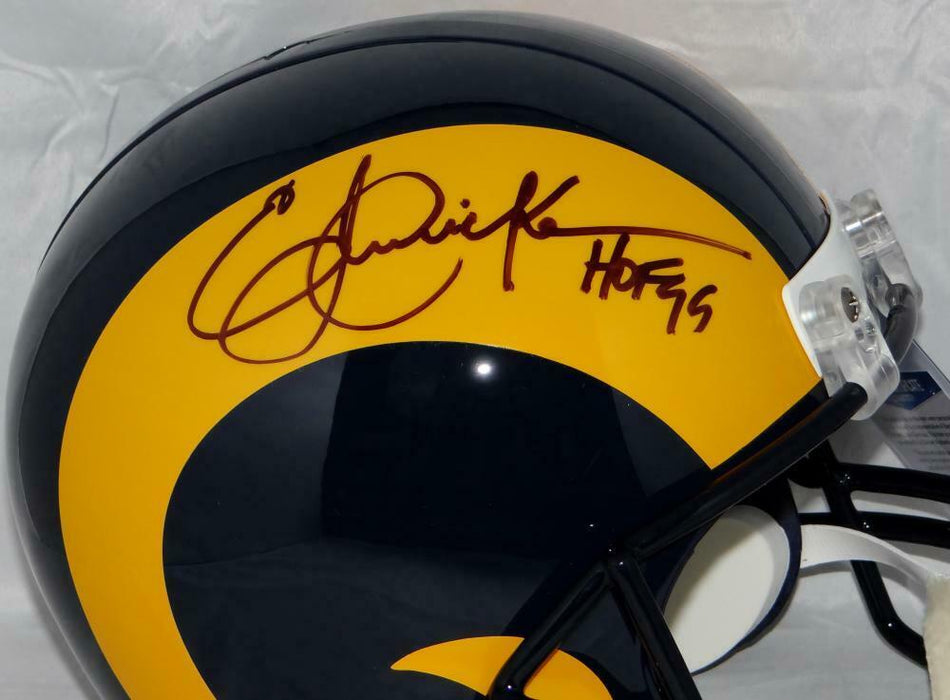 Eric Dickerson Los Angeles Rams Signed Full-sized LA Rams 81-99 TB Helmet with HOF BAS COA (St. Louis)