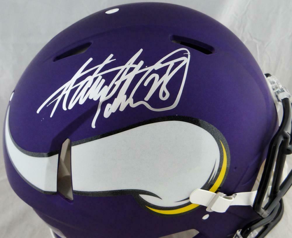 Adrian Peterson Minnesota Vikings Autographed Vikings F/S Speed Authentic Helmet- (BAS COA), , 
