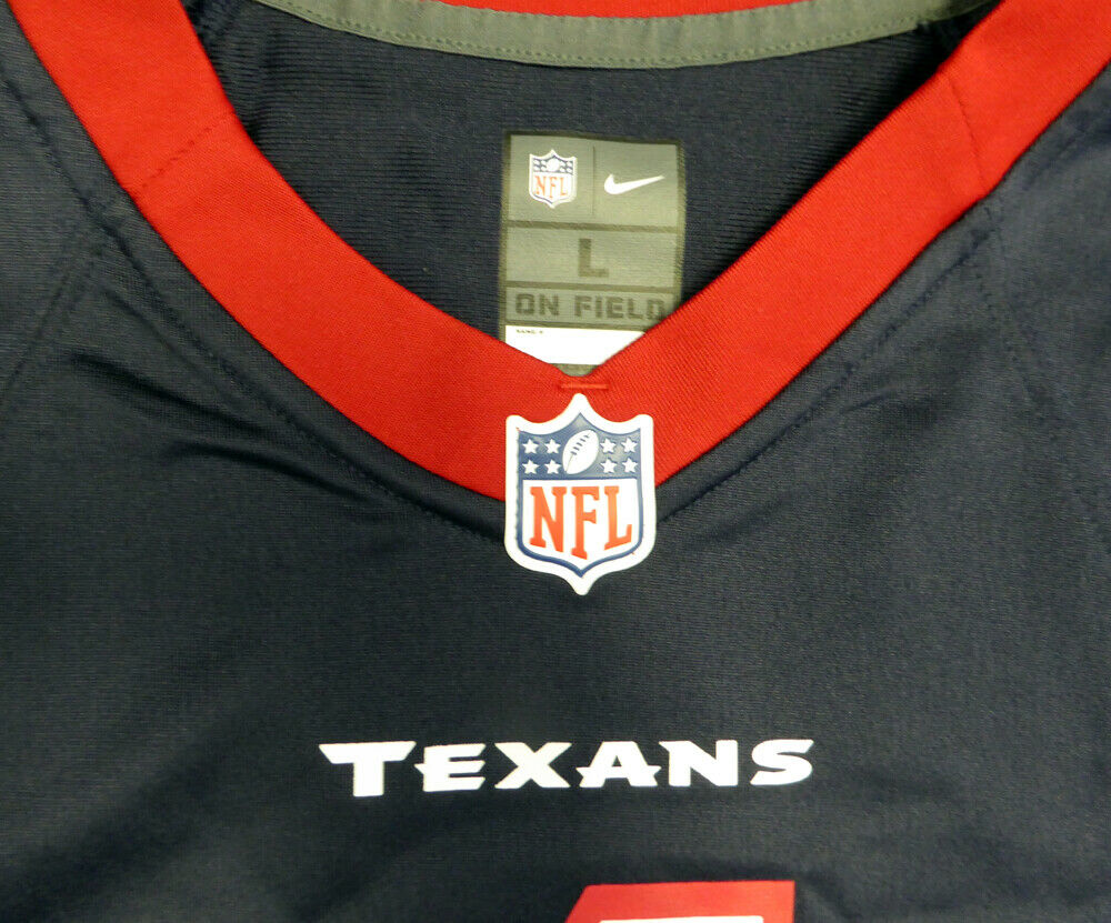 DESHAUN WATSON HOUSTON TEXANS AUTOGRAPHED SIGNED BLUE NIKE JERSEY SIZE L 122065 (BAS COA)